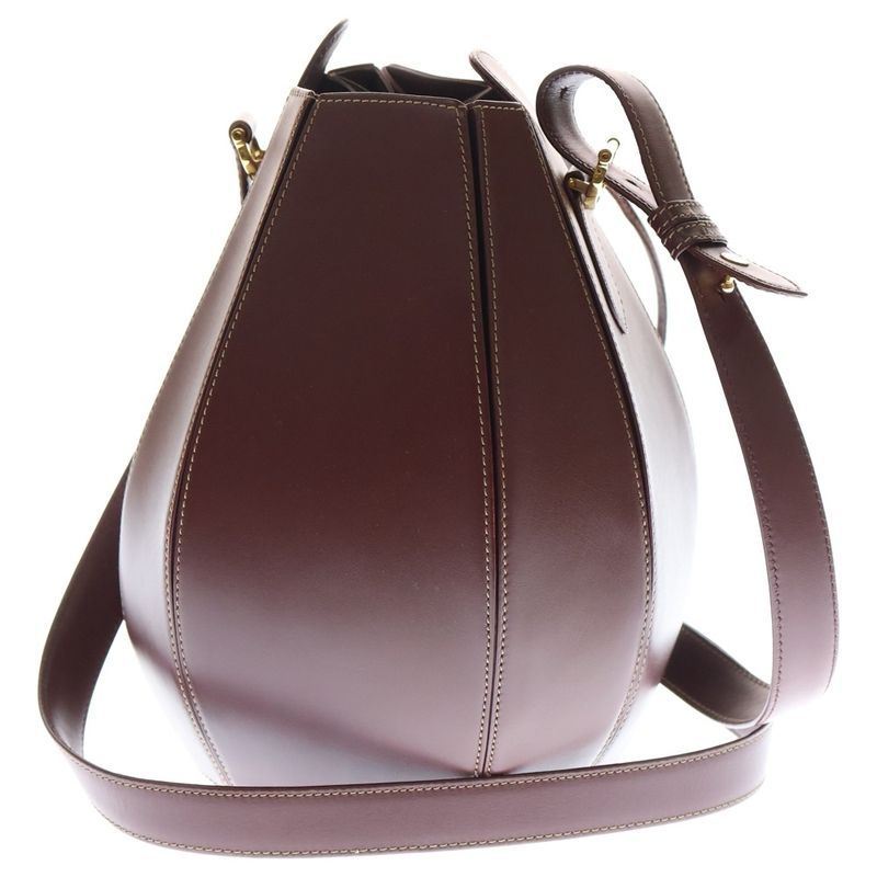 Cartier Mustline Leather Shoulder Bag Bordeaux Gdhardware