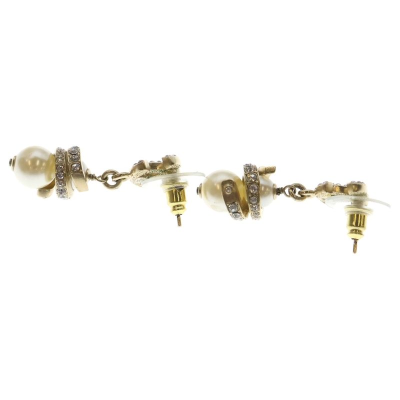 Chanel Cocomark Rhinestone Pearl Earrings 16s Accessories