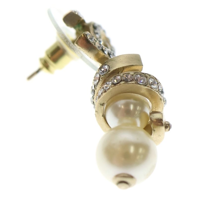 Chanel Cocomark Rhinestone Pearl Earrings 16s Accessories