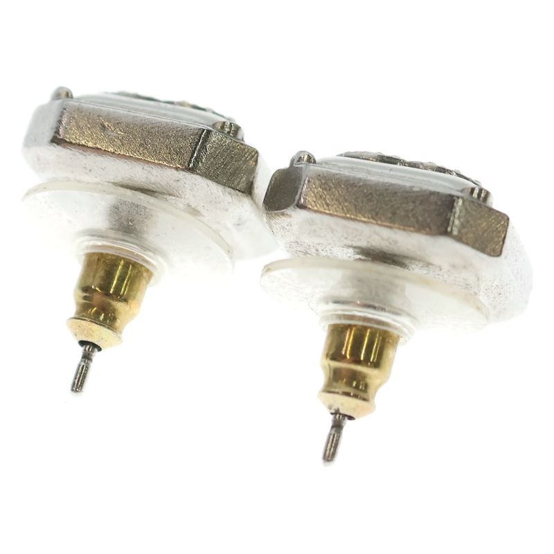 Chanel Square Coco Mark Rhinestone Earrings C22c