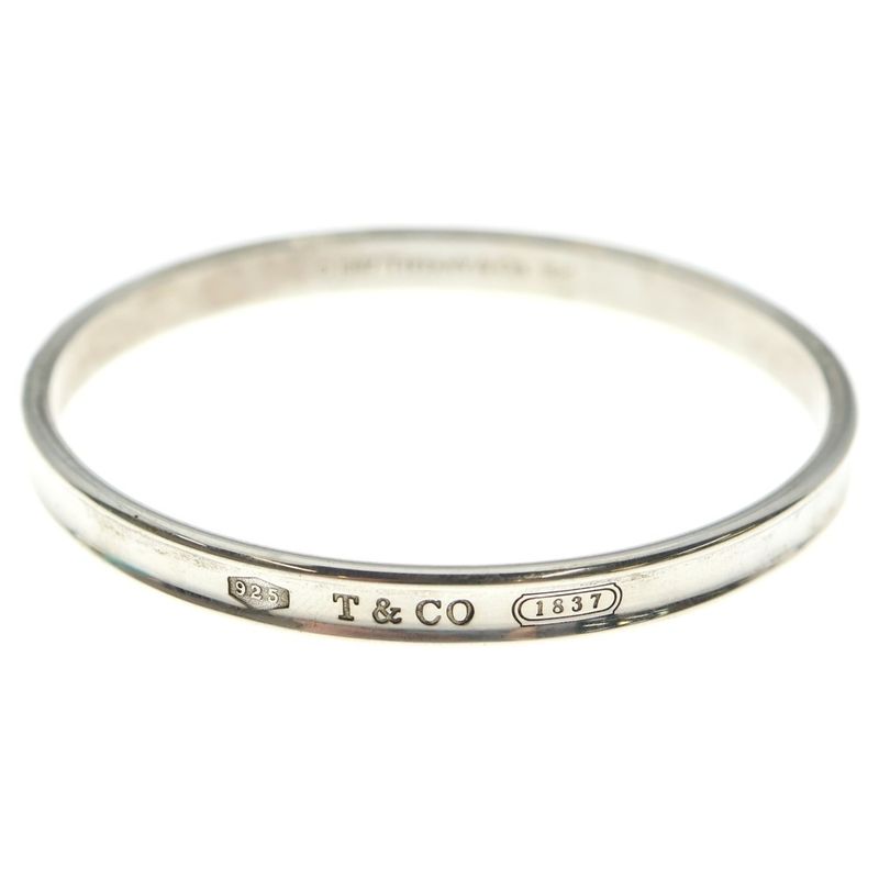 Tiffany & Co 1837 Narrow Cuff Bangle Bracelet Silver Sv925