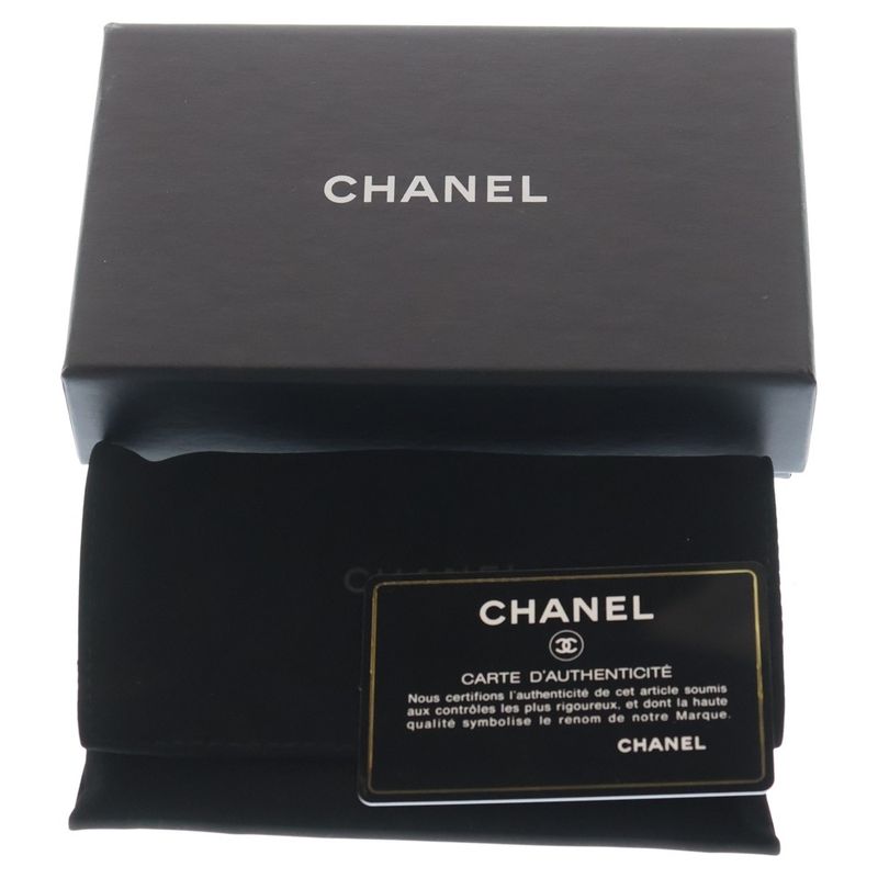 Chanel Matelasse Classic Flap Card Case Light Blue Lambskin Silver Hardware