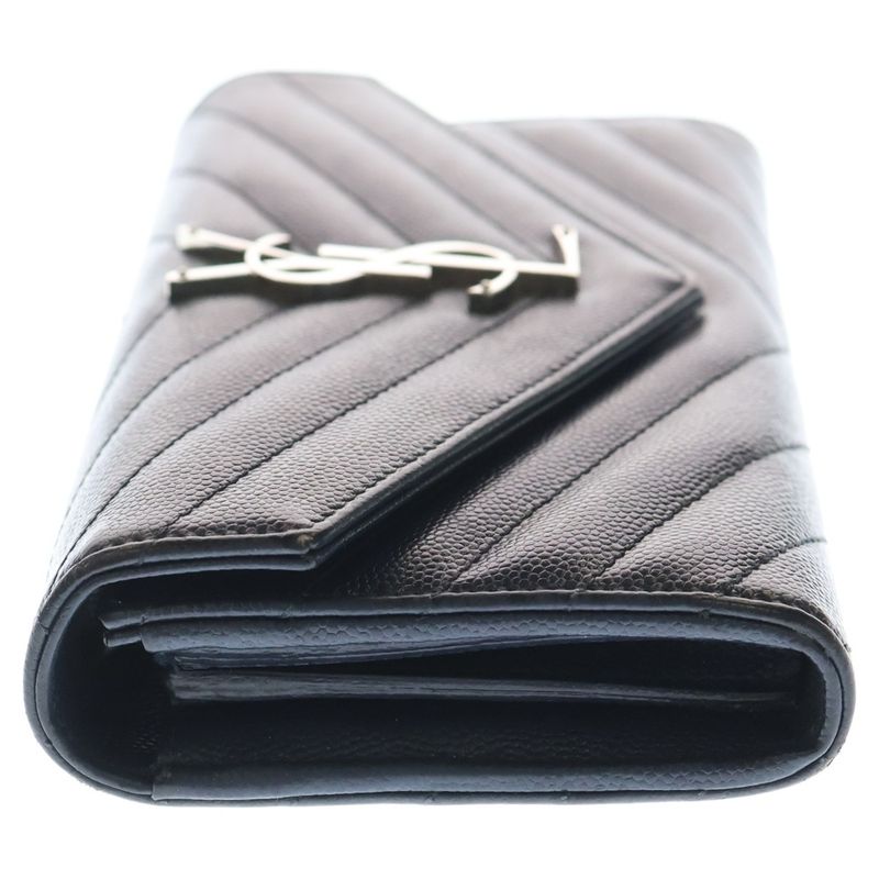 Saint Laurent Paris Envelope Chain Wallet Shoulder Bag Mini Bag Navy Leather