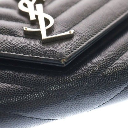 Saint Laurent Paris Envelope Chain Wallet Shoulder Bag Mini Bag Navy Leather