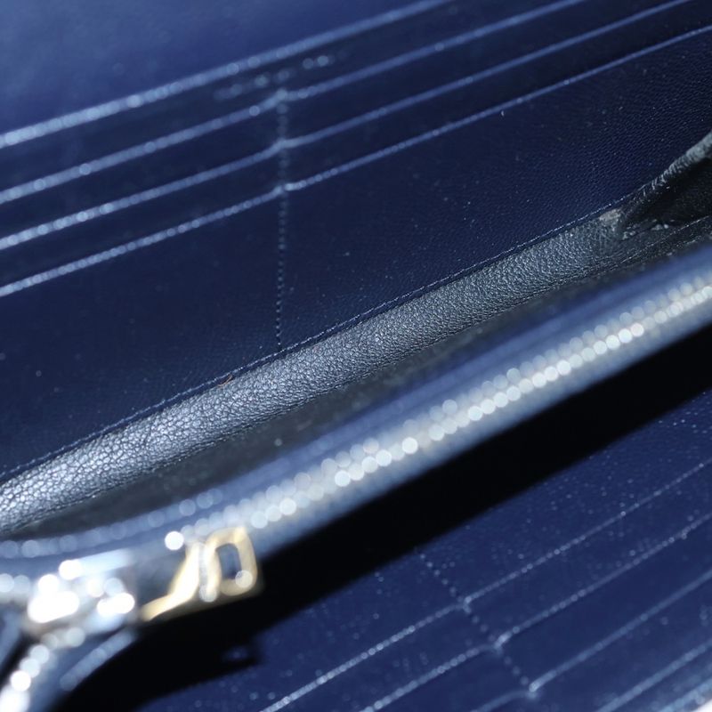 Saint Laurent Paris Envelope Chain Wallet Shoulder Bag Mini Bag Navy Leather