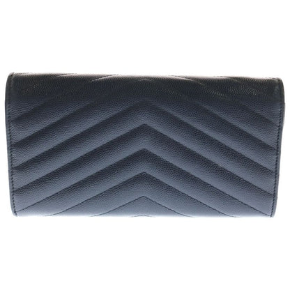 Saint Laurent Paris Envelope Chain Wallet Shoulder Bag Mini Bag Navy Leather