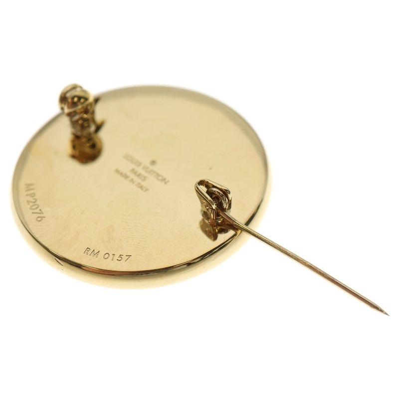 Supreme 17aw ×Louis Vuitton Monogram Box Logo Brooch Pin Badge Brown Gold