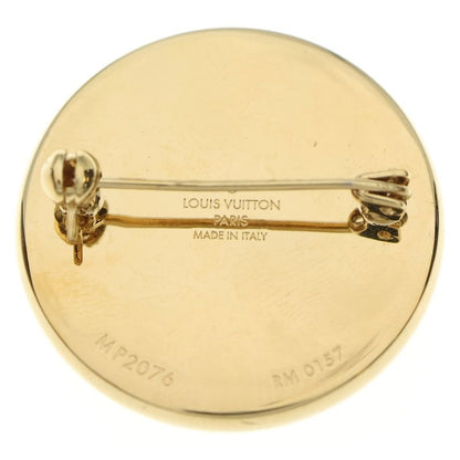 Supreme 17aw ×Louis Vuitton Monogram Box Logo Brooch Pin Badge Brown Gold