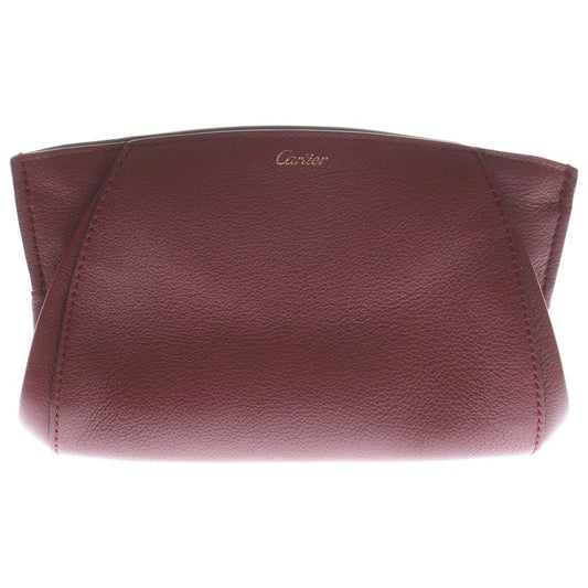 Cartier C de Cartier Accessory Leather Pouch Red