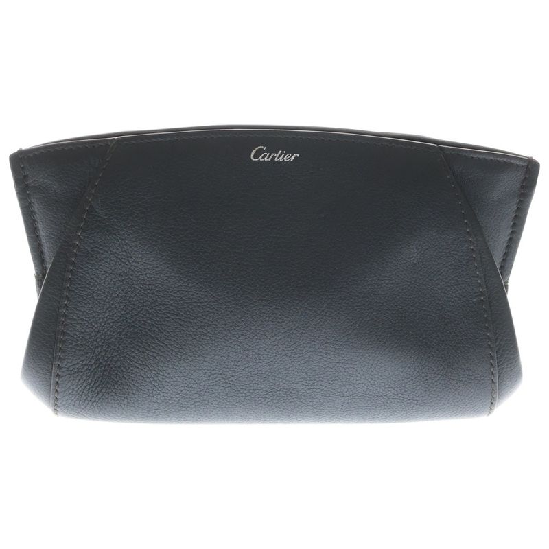 Cartier C de Cartier Accessory Leather Pouch Black