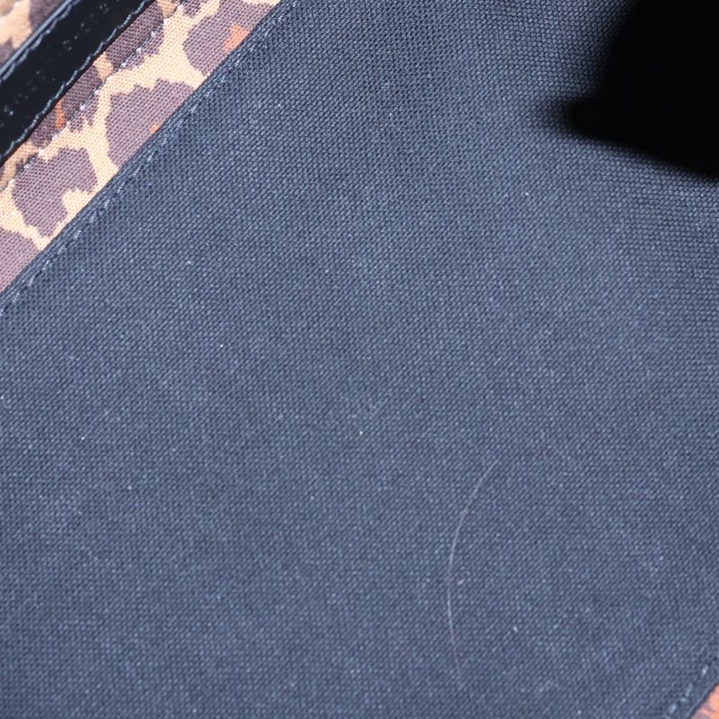 Balenciaga Navy Cabas S Handbag Leopard Tote Bag Black X Brown Canvas X Leather