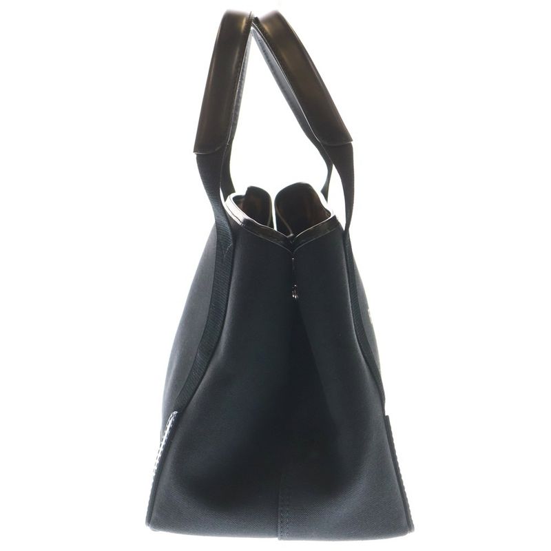 Balenciaga Navy Cabas S Handbag Leopard Tote Bag Black X Brown Canvas X Leather