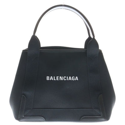 Balenciaga Navy Cabas S Handbag Leopard Tote Bag Black X Brown Canvas X Leather