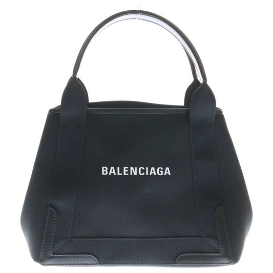 Balenciaga Navy Cabas S Handbag Leopard Tote Bag Black X Brown Canvas X Leather