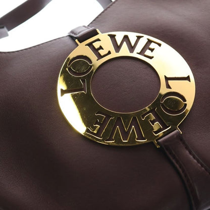 Loewe Shoulder Bag Mini Bag Wine Red Bordeaux Leather Gold Hardware