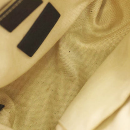 Gucci GG Ribbon Handbag Mini Tote Bag Black X Ivory Leather X Canvas 443089