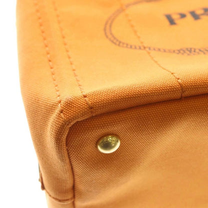 Prada Canapa Handbag Mini Tote Bag Orange Canvas