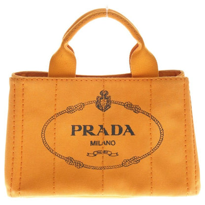 Prada Canapa Handbag Mini Tote Bag Orange Canvas