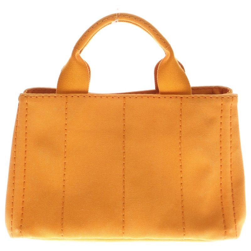 Prada Canapa Handbag Mini Tote Bag Orange Canvas