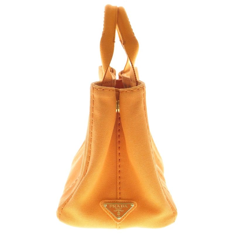 Prada Canapa Handbag Mini Tote Bag Orange Canvas
