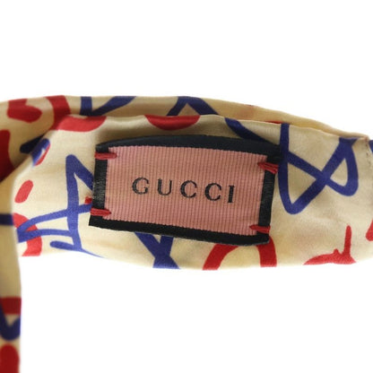 Gucci Tri-Colour Ghost Star Duchess Se Headband GG Ghost Logo Headband Silk Beige