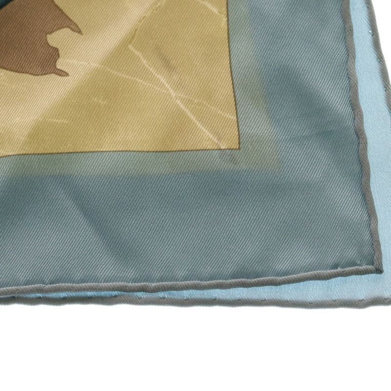 Hermes Carre 70 Parures Equestres Parures Equestres Silk Scarf Blue Beige