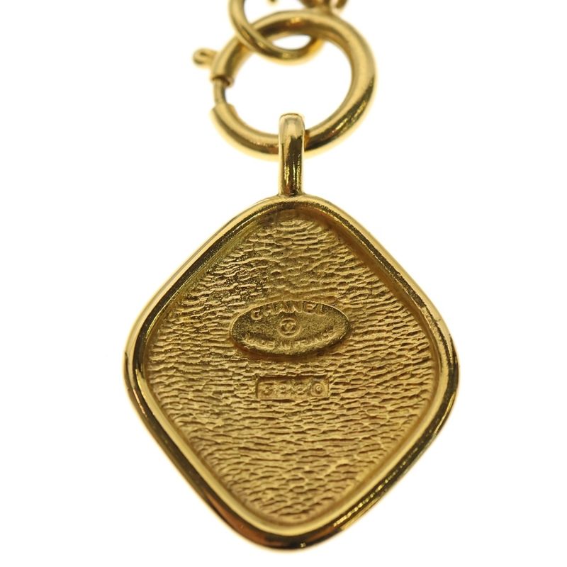 Chanel 31 Rue Cambon Coco Mark Diamond Cambon Necklace Pendant Chain Gold