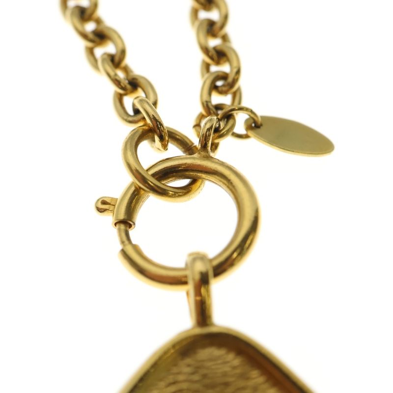 Chanel 31 Rue Cambon Coco Mark Diamond Cambon Necklace Pendant Chain Gold