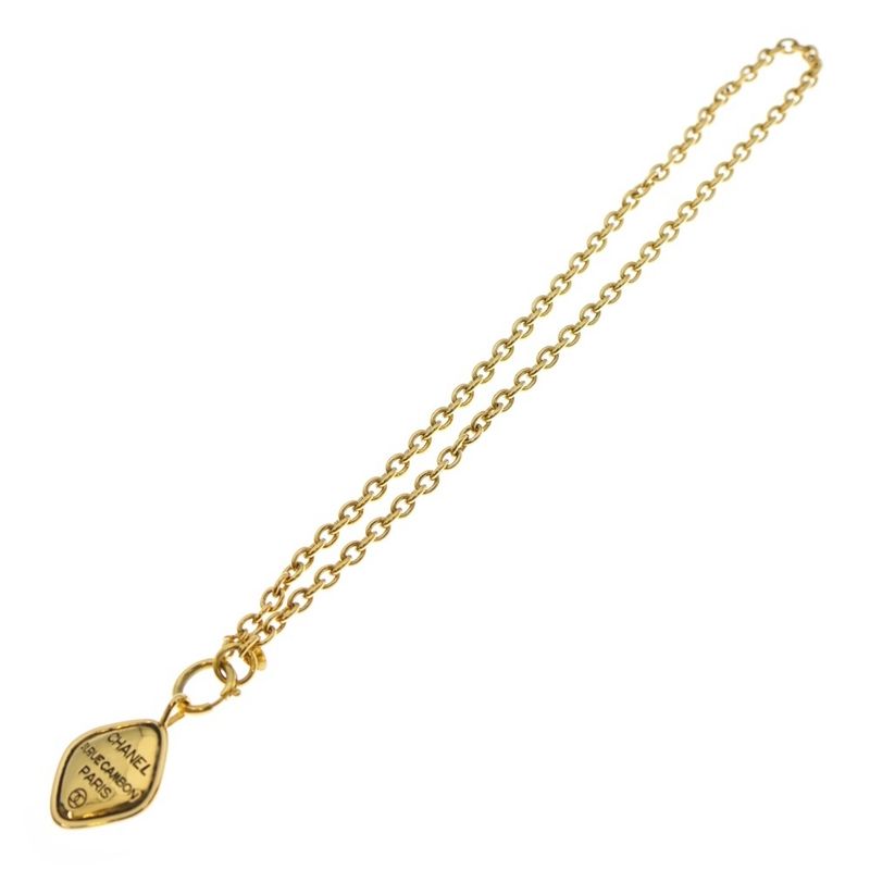 Chanel 31 Rue Cambon Coco Mark Diamond Cambon Necklace Pendant Chain Gold