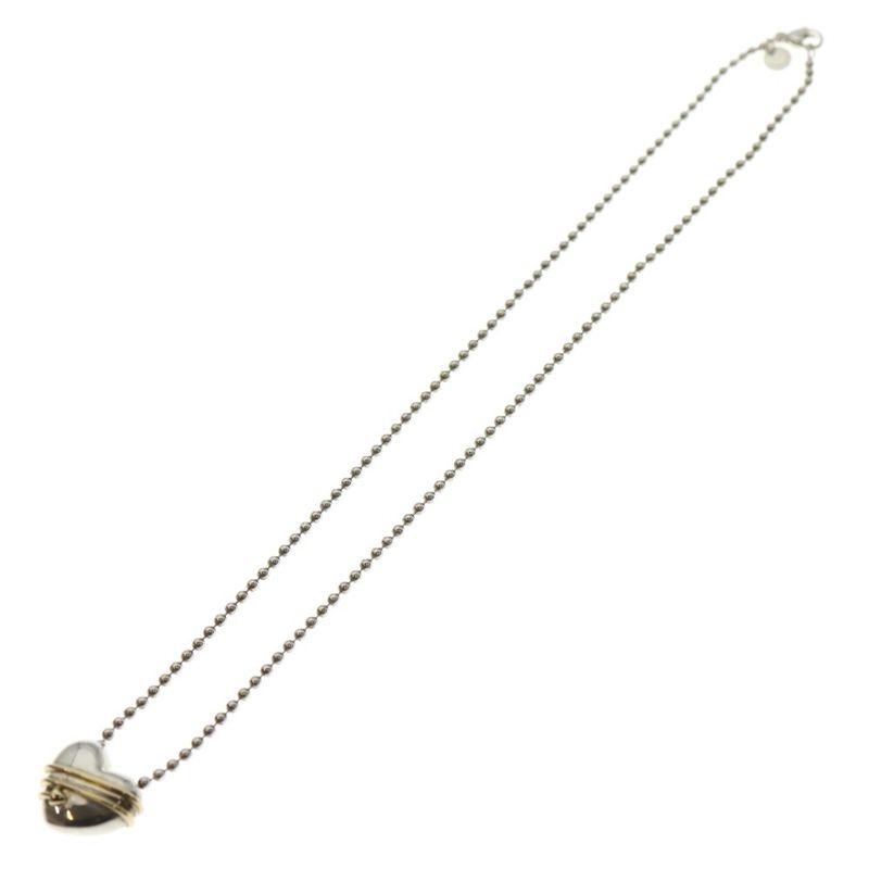 Tiffany & Co Heart Arrow Necklace Pendant Ball Chain Silver X