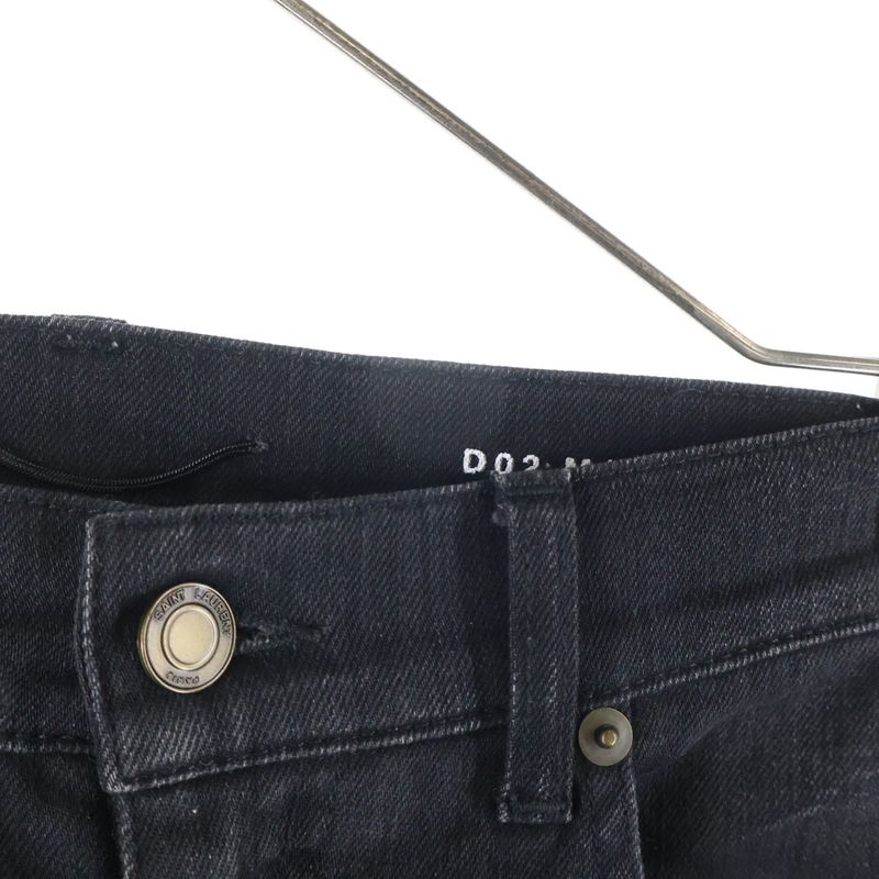 Saint Laurent Paris 16aw Distressed Knee Crush Stretch Slim Skinny Denim Pants