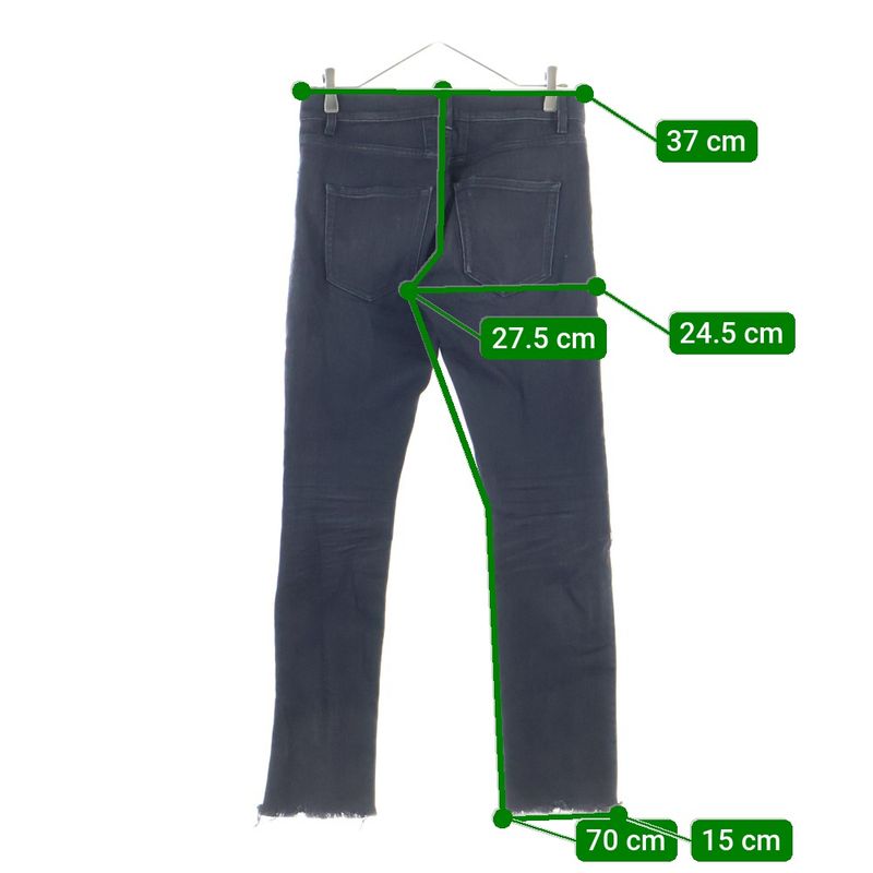 Saint Laurent Paris 16aw Distressed Knee Crush Stretch Slim Skinny Denim Pants