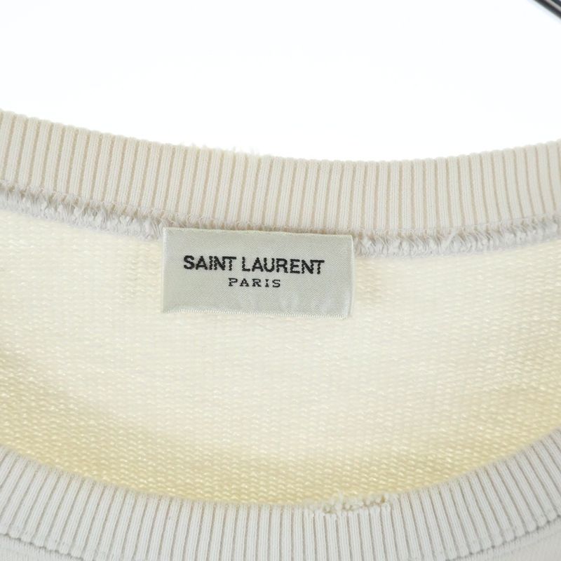 Saint Laurent Paris 18aw Distressed Robot Logo Graphic Print Crew Neck Pullover