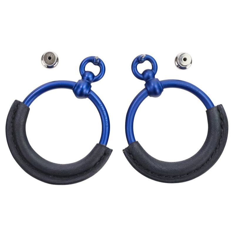 HERMES Loop Grand Earrings PM Aluminum Navy Ladies Used USED
