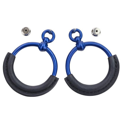 HERMES Loop Grand Earrings PM Aluminum Navy Ladies Used USED