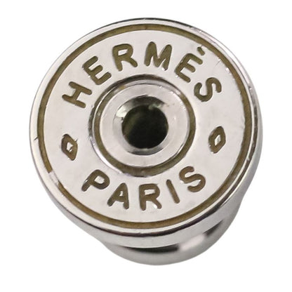 HERMES Loop Grand Earrings PM Aluminum Navy Ladies Used USED
