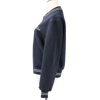 CELINE Eddie Period Embroidered Teddy Blouson Jacket 2V679896C Size 38 Navy