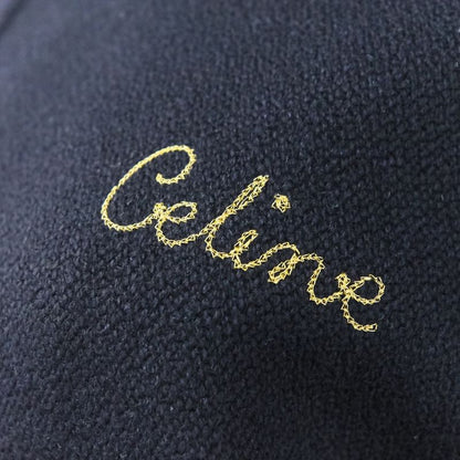 CELINE Eddie Period Embroidered Teddy Blouson Jacket 2V679896C Size 38 Navy