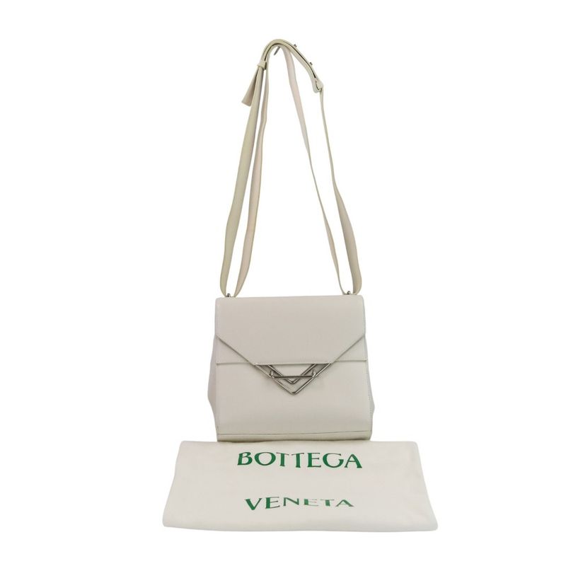 Bottega Veneta the Clip Shoulder Bag Chalk Ladies Used