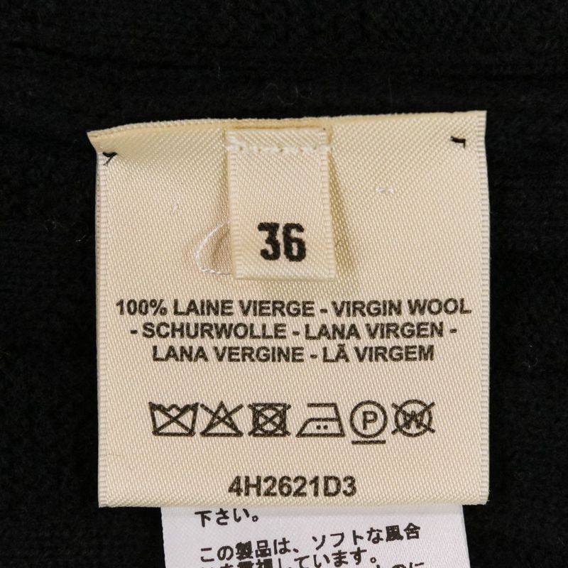 Unused 24AW HERMES Short Sleeve H Jacquard Knit Sweater Size 36 Black Ladies