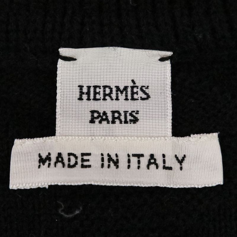 Unused 24AW HERMES Short Sleeve H Jacquard Knit Sweater Size 36 Black Ladies