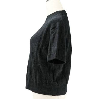 Unused 24AW HERMES Short Sleeve H Jacquard Knit Sweater Size 36 Black Ladies