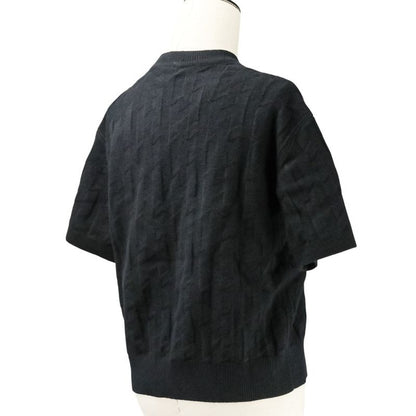 Unused 24AW HERMES Short Sleeve H Jacquard Knit Sweater Size 36 Black Ladies