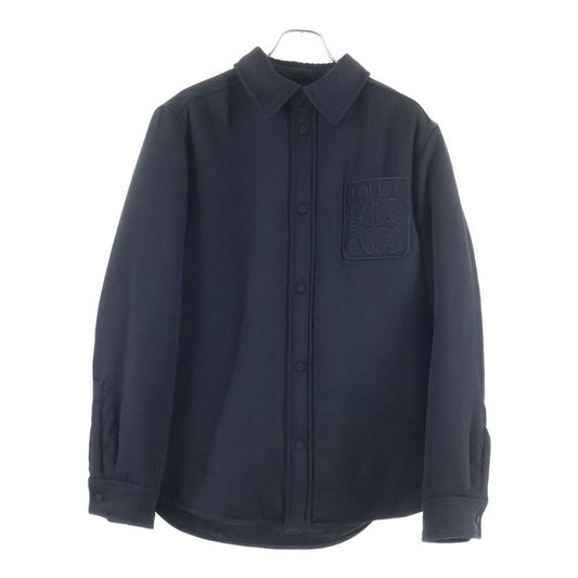 Loewe Puffer Anagram Overshirt Anagram Embroidery Filled Overshirt Black
