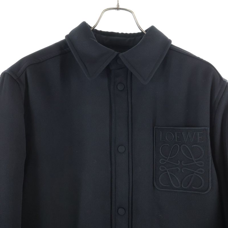 Loewe Puffer Anagram Overshirt Anagram Embroidery Filled Overshirt Black