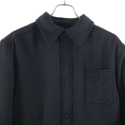 Loewe Puffer Anagram Overshirt Anagram Embroidery Filled Overshirt Black