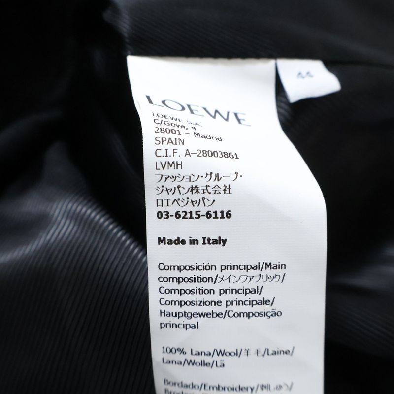 Loewe Puffer Anagram Overshirt Anagram Embroidery Filled Overshirt Black
