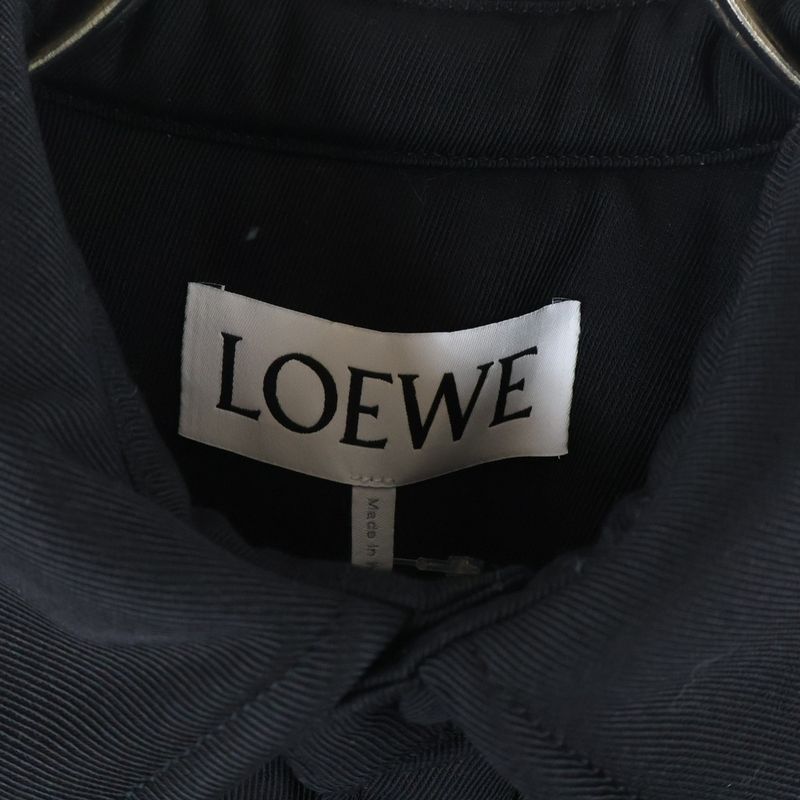 Loewe Puffer Anagram Overshirt Anagram Embroidery Filled Overshirt Black