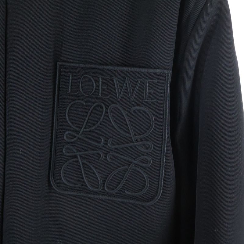 Loewe Puffer Anagram Overshirt Anagram Embroidery Filled Overshirt Black