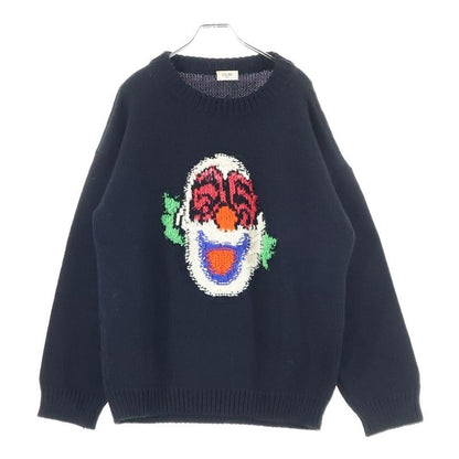 Celine 21ss the Dancing Kid Clown Crew Neck Boxy Knit Sweater Black 2a43l717m